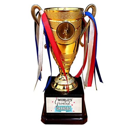 TheYaYaCafe Yaya Cafe Birthday Gifts for Grandfather Worlds Greatest Grandad Trophy Golden Champion Award for Grandad - Image 1