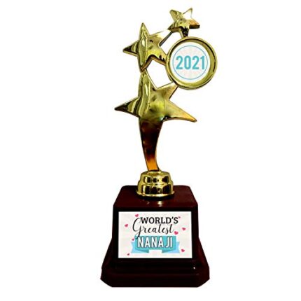 TheYaYaCafe Yaya Cafe Birthday Gifts for Grandfather Worlds Greatest Nana Ji Trophy 2020 Golden Star Award for Grandad - Image 1