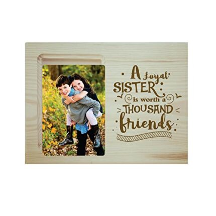 TheYaYaCafe Yaya Cafe Birthday Gifts for Sister, Photo Frame for Table A Loyal Sister Engraved Wooden - Image 1