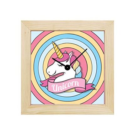 TheYaYaCafe Yaya Cafe Colorful Unicorn Birthday Gifts Couple Love Desk Clock - 8 x 8 Inches