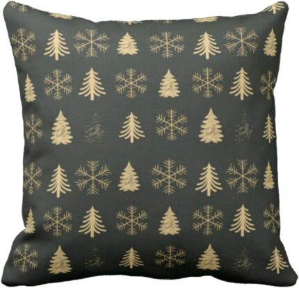 TheYaYaCafe Yaya Cafe Cushion Covers House Decoration 12 x 12 inches Set of 3 - Snowflakes Tree Snowman - Image 3