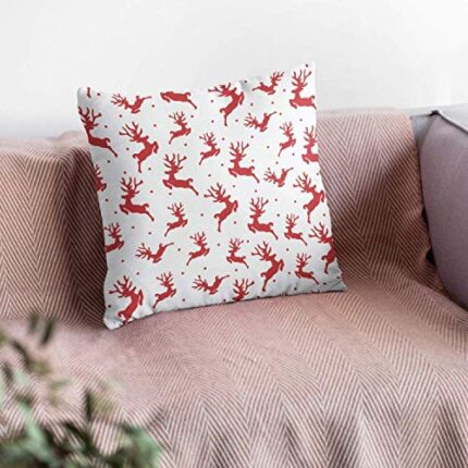 TheYaYaCafe Yaya Cafe Cushion Covers House Decoration 16x16 inches - Reindeer Snowman - Image 1