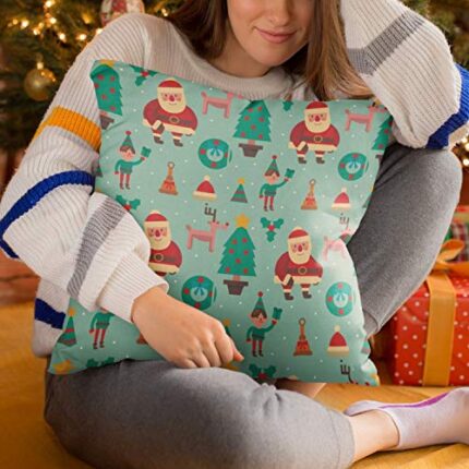 TheYaYaCafe Yaya Cafe Cushion Covers House Decoration 16x16 inches - Santa Claus Snowman - Image 1