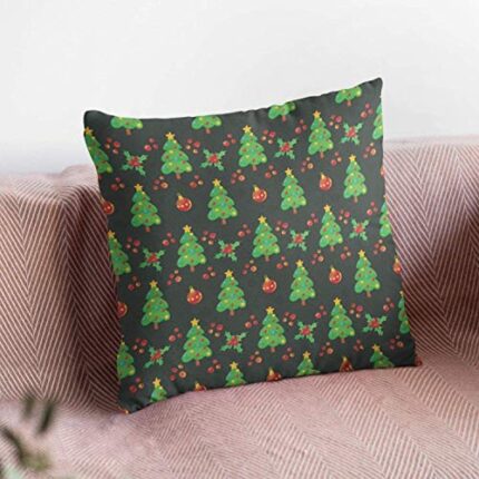 TheYaYaCafe Yaya Cafe Cushion Covers House Decoration 20 x 20 inches - Xmas Tree Snowman - Image 1