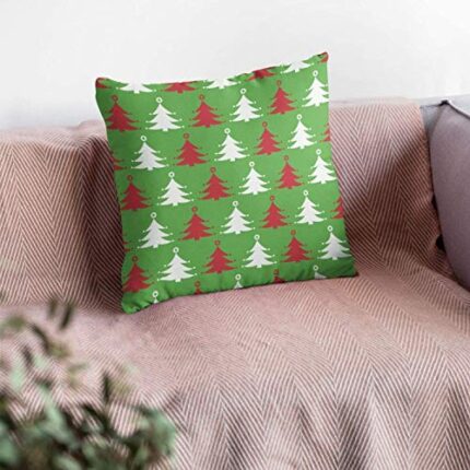 TheYaYaCafe Yaya Cafe Cushion Covers House Decoration 20 x 20 inches - Xmas Tree Snowman - Image 1