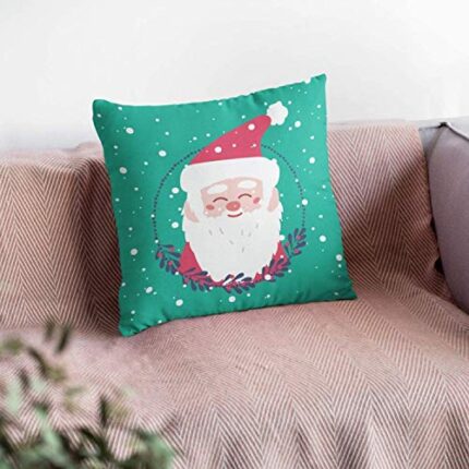 TheYaYaCafe Yaya Cafe Cushion Covers House Decoration 24x24 inches - Smiley Santa Claus Snowman - Image 1
