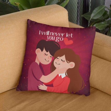 TheYaYaCafe Yaya Cafe Cute Couple Never Let You Go Love Printed Throw Cushion Cover - 20 x 20 inches - Image 8