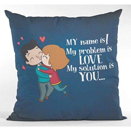 TheYaYaCafe Yaya Cafe Cute Love Couple Love Printed Throw Cushion Cover - 24 x 24 inches - Image 1