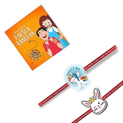 TheYaYaCafe Yaya Cafe Family Rakhi for Brother Combo Set of 2 Printed Unicorn Coolest Bro Cat Kitty Rakhi Raksha Bandhan - Image 1