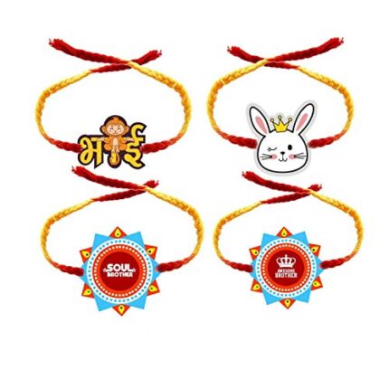 TheYaYaCafe Yaya Cafe Family Rakhi for Brother Combo Set of 4 Printed Soul Awesome Monkey Brother Rakhi Raksha Bandhan - Image 1