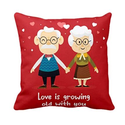 TheYaYaCafe Yaya Cafe Growing with You Love Printed Throw Cushion Cover - 16 x 16 inches - Image 1
