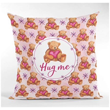 TheYaYaCafe Yaya Cafe Hug Me Love Printed Throw Cushion Cover - 12 x 12 inches - Image 1