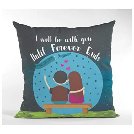 TheYaYaCafe Yaya Cafe I Will Be with You Love Printed Throw Cushion Cover - 12 x 12 inches - Image 1