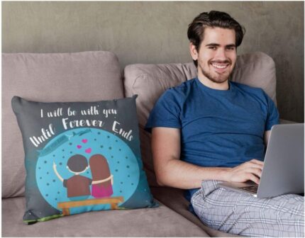 TheYaYaCafe Yaya Cafe I Will Be with You Love Printed Throw Cushion Cover - 20 x 20 inches - Image 5
