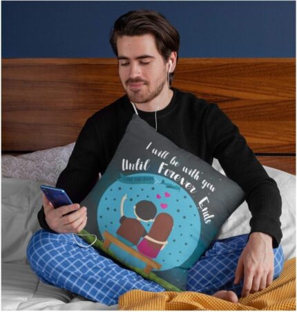 TheYaYaCafe Yaya Cafe I Will Be with You Love Printed Throw Cushion Cover - 20 x 20 inches - Image 7