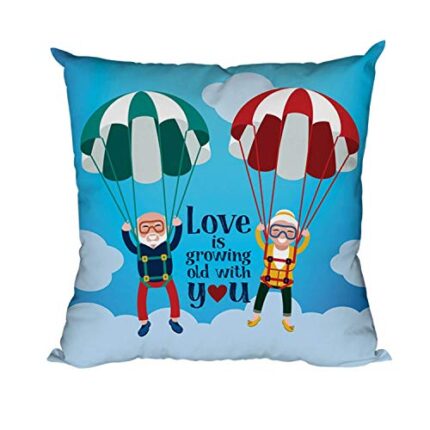 TheYaYaCafe Yaya Cafe Love is Growing Love Printed Throw Cushion Cover - 16 x 16 inches - Image 1