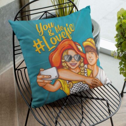 TheYaYaCafe Yaya Cafe Lovefie Love Printed Throw Cushion Cover - 16 x 16 inches - Image 1
