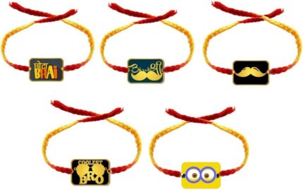 TheYaYaCafe Yaya Cafe Printed Dada Mota Bhai Bhaiya Rakhi Raksha Bandhan Family Rakhi for Brother -Combo Set of 5 - Image 1