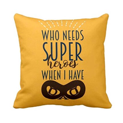 TheYaYaCafe   Super Hero Dad Cushion Cover - 24X24 inches - Image 1