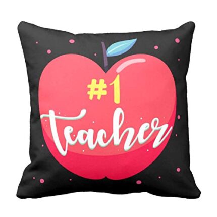 TheYaYaCafe Yaya Cafe Teachers Day Gifts Apple No. 1 Teacher Printed Cushion Cover (24 inch X 24 inch) - Image 1