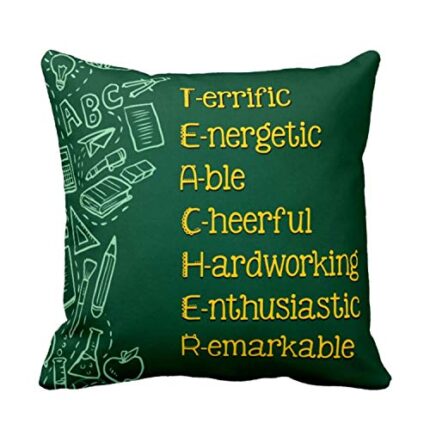 TheYaYaCafe Yaya Cafe Teachers Day Gifts Teacher Definition Printed Cushion Cover (24 inch X 24 inch) - Image 1