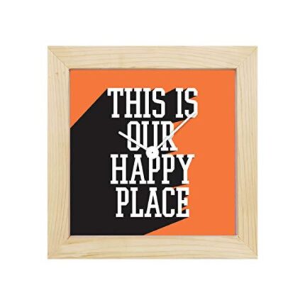 TheYaYaCafe Yaya Cafe This is Our Happy Place Framed Wall Clock - 8 x 8 inches