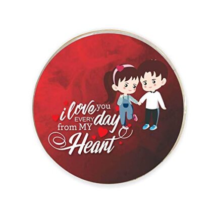 TheYaYaCafe Yaya Cafe Valentine Gifts for Girlfriend Boyfriend Husband Wife Fridge Magnet I Love You Every Day from My Heart Printed - Round - Image 1