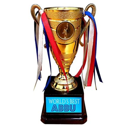 TheYaYaCafe Yaya Cafe Worlds Best Abbu Urdu Trophy Golden Champion Award for Father - Image 1
