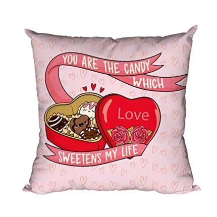 TheYaYaCafe Yaya Cafe You are My Candy Love Printed Throw Cushion Cover - 24 x 24 inches - Image 1
