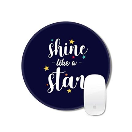TheYaYaCafe Year Christmas Gifts Motivational Quote Printed Round Mousepad for Computer, PC, Laptop - Shine Like a Star - Image 1