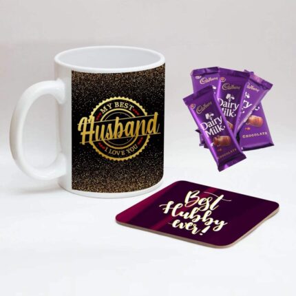 YaYa cafe Valentine Gifts Love is Growing Old with You Combo for Husband Wife Mug, Fridge Magnet,15 Dairy Milk Chocolate Love is Growing Old with You, with Card Coaster - Image 35