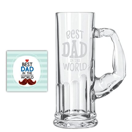YaYa cafe Best Dad in The World Engraved Beer Mug for Dad - Image 4