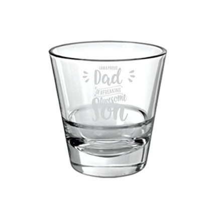 Giftsmate Fathers Day Gifts, Starry Best Dad Ever Whiskey Glass for Birthday Old Fashioned Scotch Glass With Table Coaster - Image 3