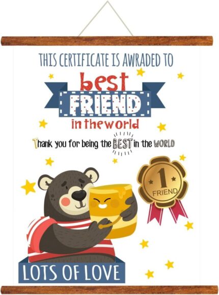 TheYaYaCafe Best Friends Gifts Scroll Greeting Card Certificate for No 1 Best Friend in The World - 15X20 Inches - Image 4