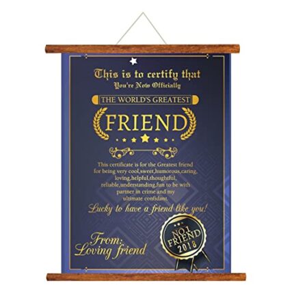 TheYaYaCafe Best Friends Gifts Scroll Greeting Card Certificate for Worlds Greatest Friend - Image 3