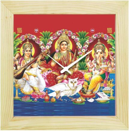 TheYaYaCafe Yaya Cafe Goddess Laxmi, Saraswati and Ganesh Desk Clock Religious - Image 4