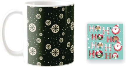 YaYa Cafe Christmas Gifts Cute Coffee Mug, 330 ml with Coaster - Image 3