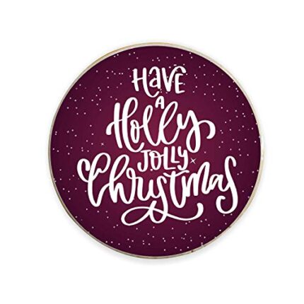TheYaYaCafe Christmas Gifts, Printed Holly Jolly Xmas Fridge Magnets - Round - Image 3