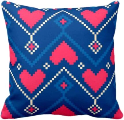 Giftsmate Decorative Cushion Cover Cotton for Couple Bedroom Inverted Hearts Valentine Bed Home Sofa Printed Throw Cushion Cover - Image 4
