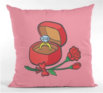 Giftsmate Valentine Propose Day Gifts for Girlfriend Wife Ring Rose Cupid Cushion Cover Love Printed Throw Pillow Couple - Image 4