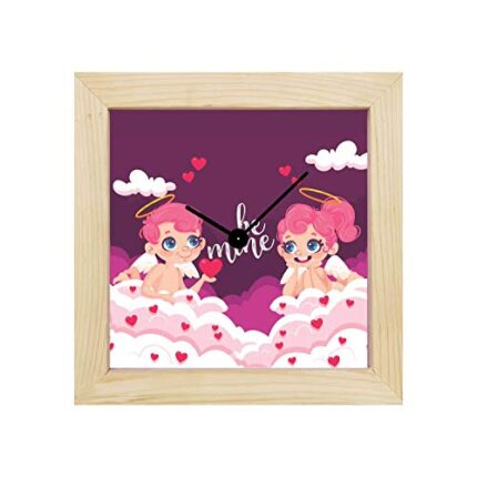 Giftsmate Valentine Gifts for Girlfriend Desk Clock Wooden Framed Be Mine Love - Image 3