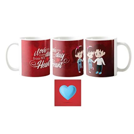 Giftsmate Valentine Gift Combo for Girlfriend Wife Mug I Love You Everyday from Heart - Image 3