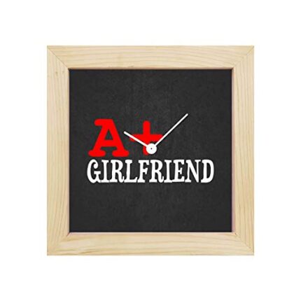 Giftsmate Valentine Gifts for Girlfriend Desk Clock Wooden Framed A+ Girlfriend Full Marks Score - Image 3
