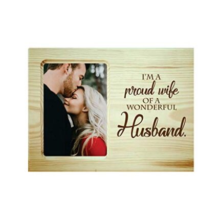TheYaYaCafe Valentine Gifts for Good Husband Engraved Wooden Photo Frame for Table Wall Birthday Anniversary - Image 13