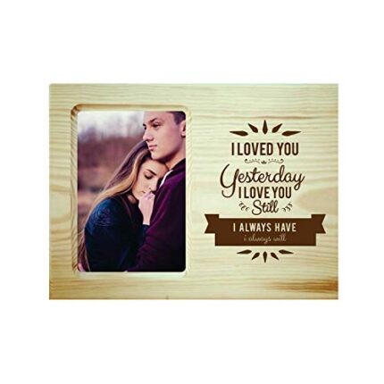 TheYaYaCafe Valentine Gifts for Husband My Wife Thinks I am Crazy Engraved Wooden Photo Frame for Table Wall Birthday Anniversary - Image 8