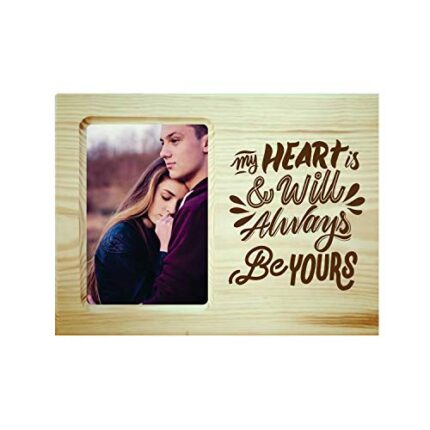 TheYaYaCafe Valentine Gifts for Husband My Wife Thinks I am Crazy Engraved Wooden Photo Frame for Table Wall Birthday Anniversary - Image 9