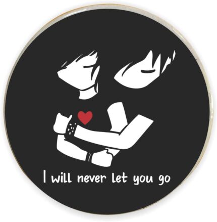 TheYaYaCafe Valentine Gifts For Girlfriend Boyfriend I Will Never Let You Go Printed Square Fridge Magnet - Image 3