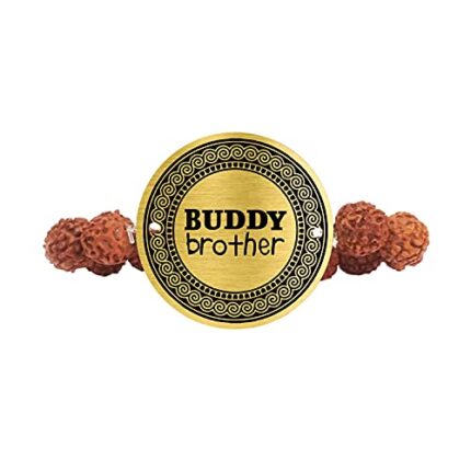 Raksha Bandhan Gifts Engraved Rudraksha Bracelet Rakhi for Brother - Image 5
