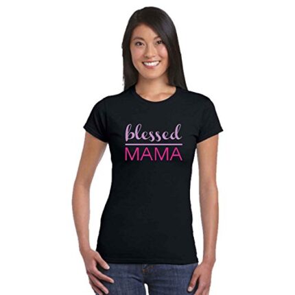 YaYa cafe Blessed Mama Women Cotton Printed T-Shirt - Image 3