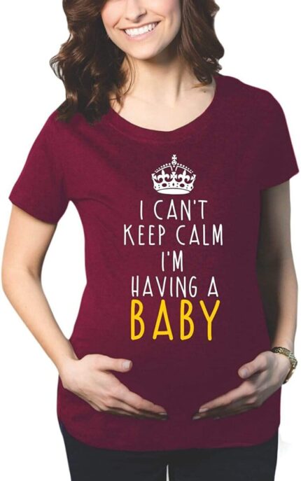 I Can't Keep Clam I am Having a Baby Maternity T-shirt - Image 8